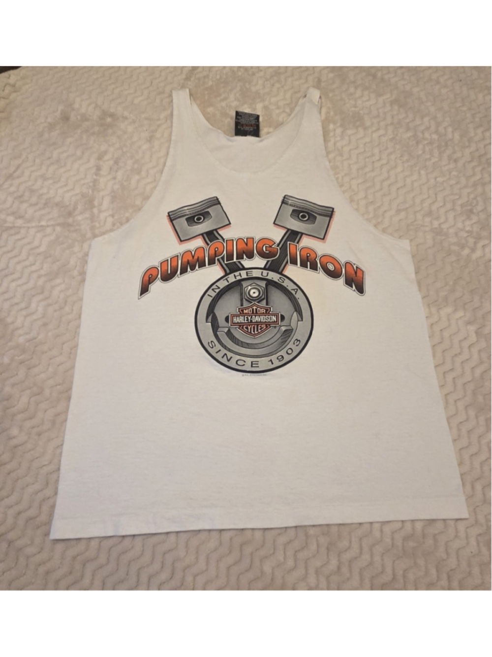 Harley Davidson Tank Top Sleeveless Shirt Mens Medium Made In USA